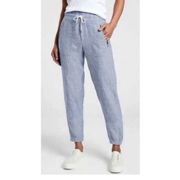 ATHLETA Cabo Linen Joggers in Blue Size 6 - Picture 11 of 11
